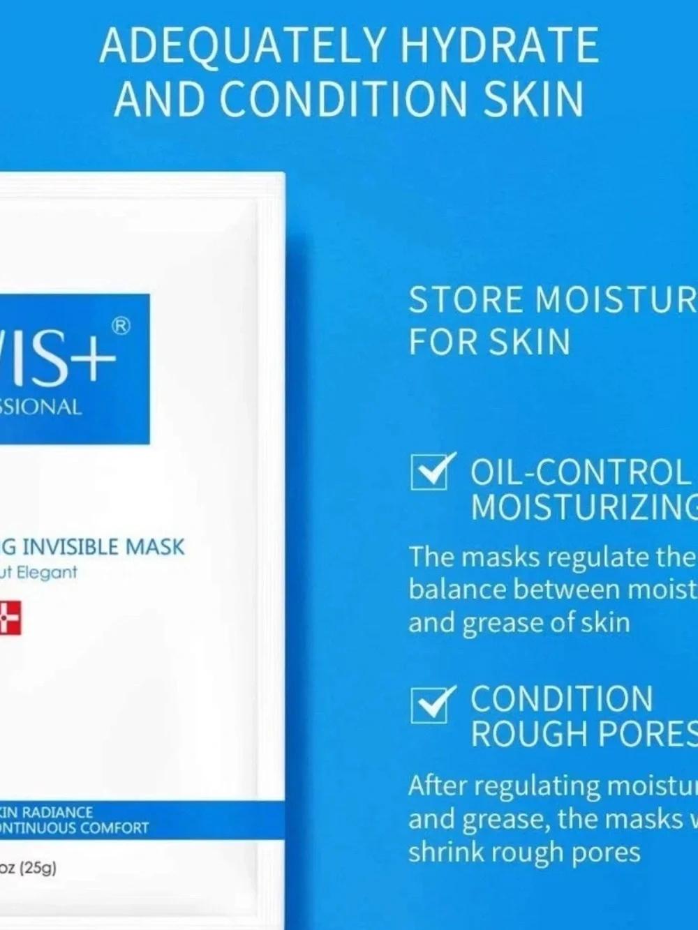 Professional Moist Hydrating Invisible Mask - White - 24 count